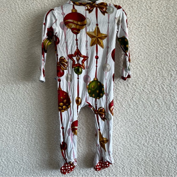 Little Bum‎ Bums Baby Bamboo Christmas One Piece Zip Pajamas Size 9-12 Months - Picture 3 of 11